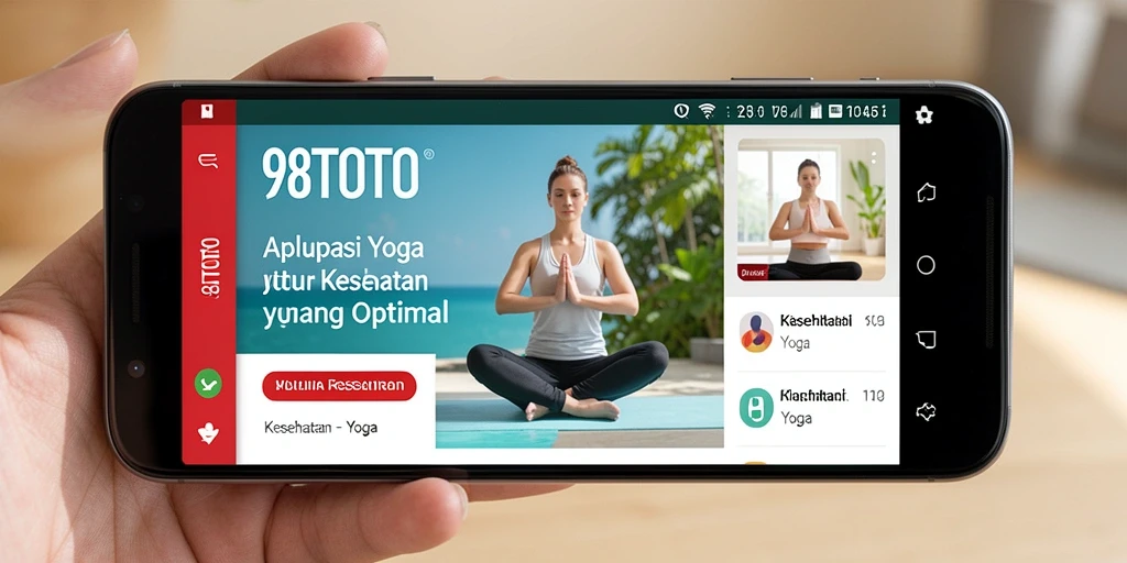 Tampilan antarmuka pengguna 98TOTO yang intuitif untuk latihan Yoga.