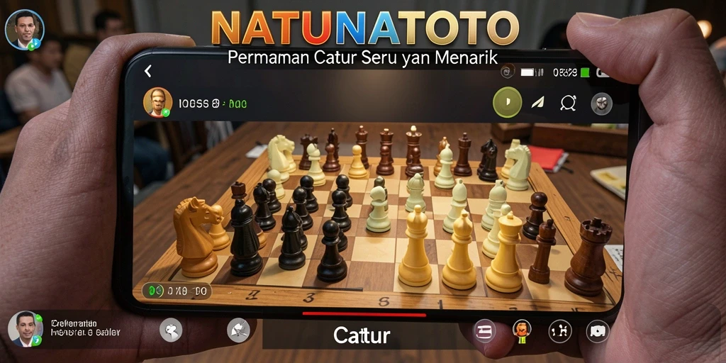 Screenshot antarmuka game Catur NATUNATOTO yang menarik.