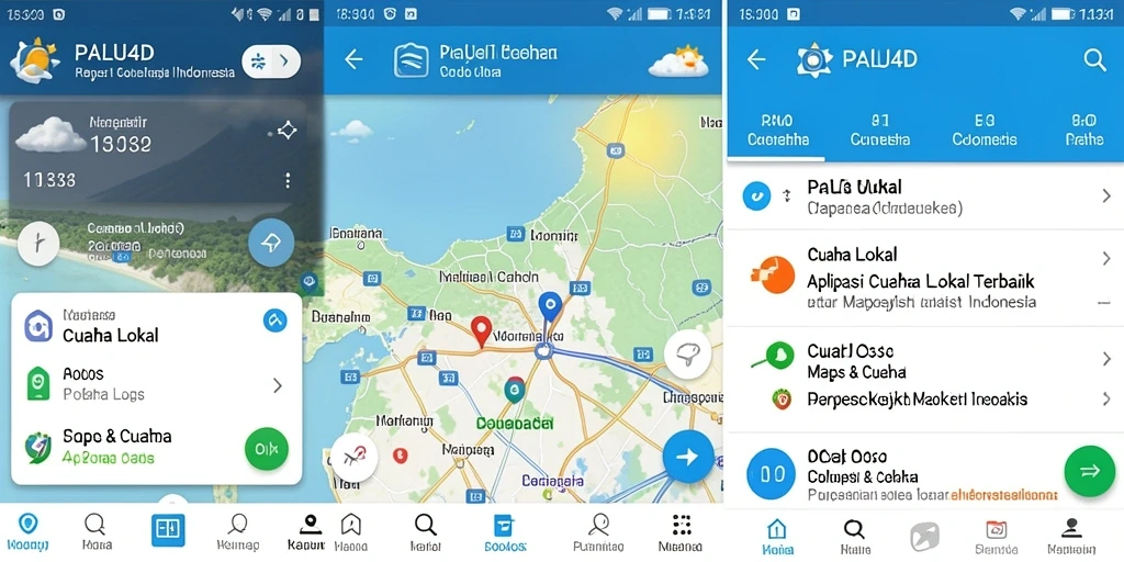 Tampilan antarmuka aplikasi PALU4D yang menampilkan informasi cuaca lokal.