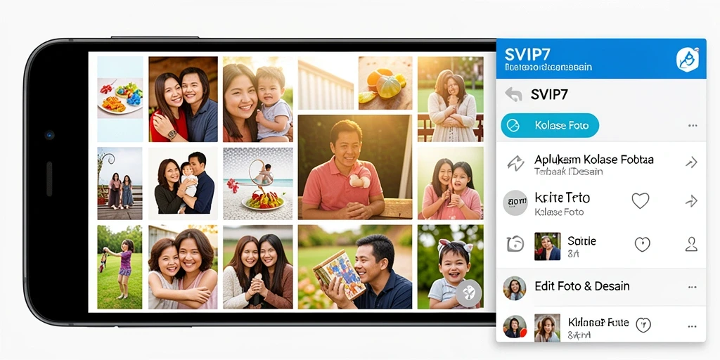 Antarmuka pengguna SVIP7 yang menarik untuk membuat kolase foto.