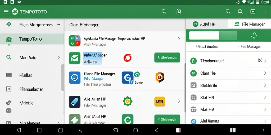 Antarmuka TEMPOTOTO yang sederhana dan fungsional untuk pengelolaan file.