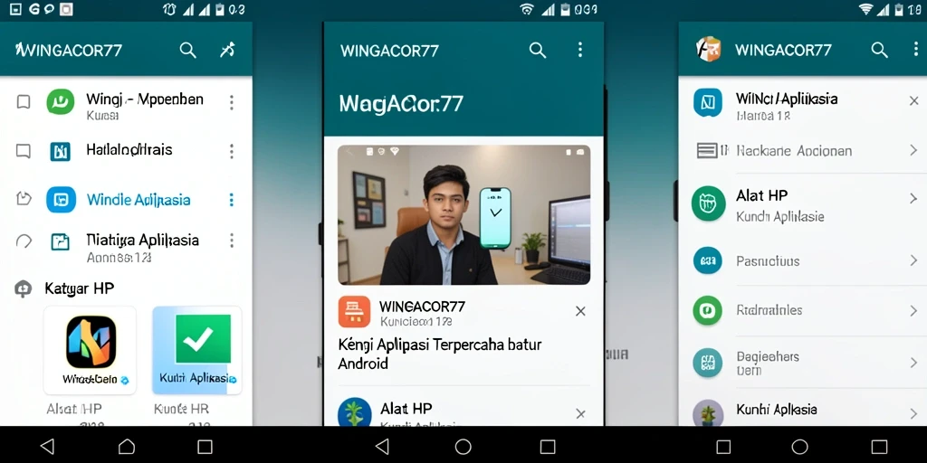 Tampilan antarmuka WINGACOR77 menampilkan fitur Kunci Aplikasi yang canggih.